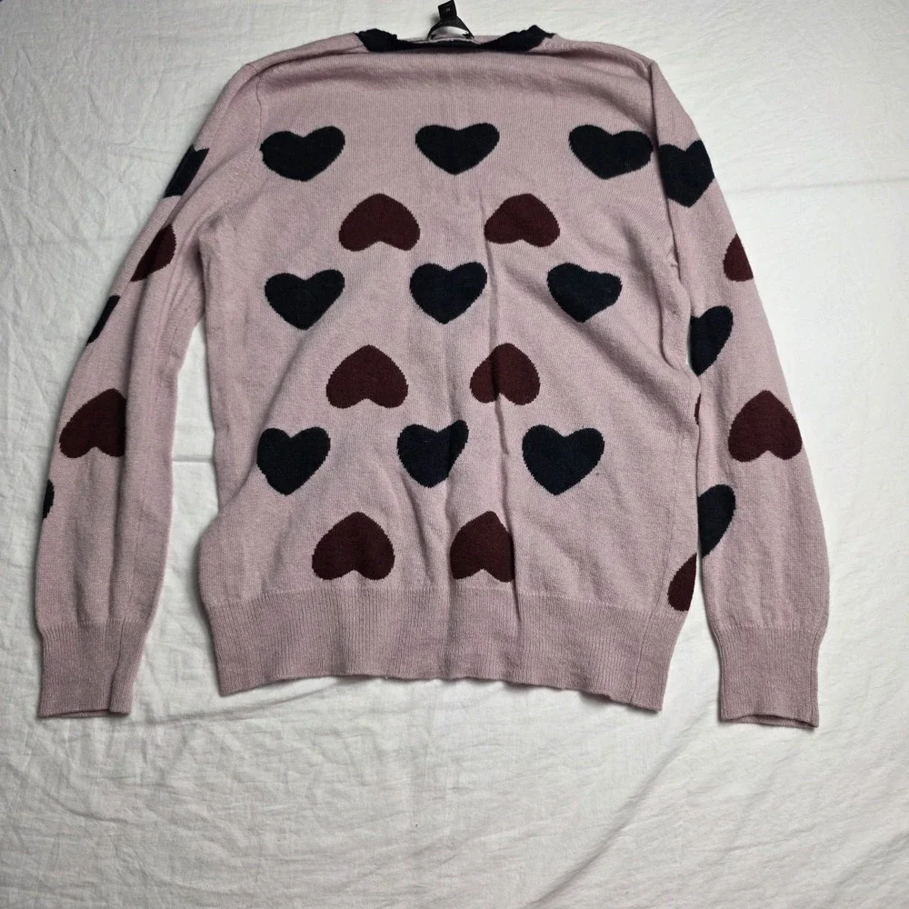 J crew women's sweater lightweight wool blend y2k heart medium